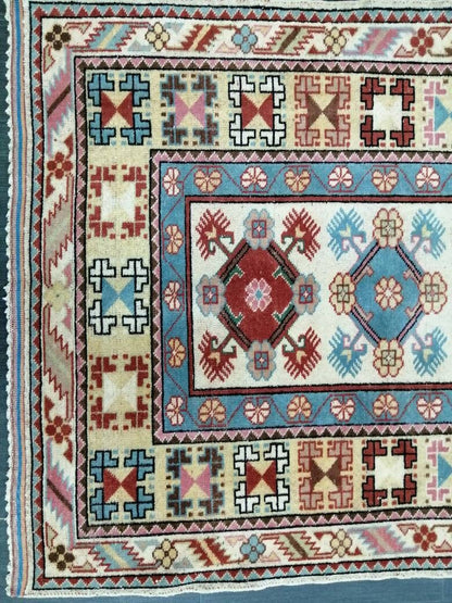 3.8x6.6 Rug Hand Made Rug, Oushak Rug, Soft wool Rug, Rug Fun Rug Turkish Rug, Farmhouse Rug, Vintage Wool Carpet Oriental Rug