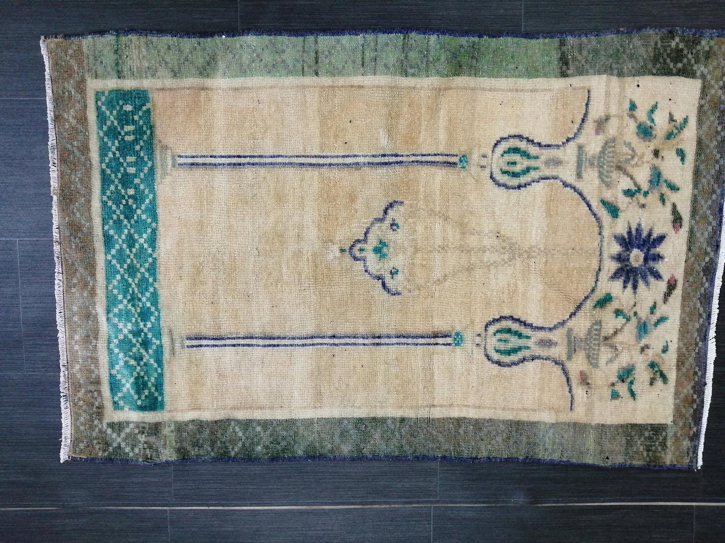 3.9 x 2.5 Rugs, Hand Made Rug, Oushak Rug, Rustic Rug, Bohemian Rug, Rug Runner, Turkish Rug, Farmhouse Rug, Vintage Rug, Wool rug