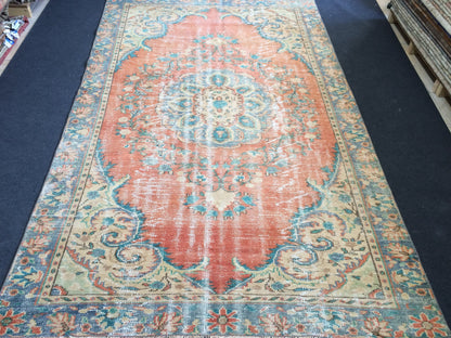 6x10 Large Area OUSHAK RUG TURKISH  Rug Vintage Rug Vintage Oriental Rugs Oushak Rug Hand Made Rugs Vintage Turkish Rug