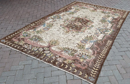 6.6 x 10 Vintage rugs Turkish rug  Oushak Rug Oriental Rug Hand Knotted Wool Rug Vintage Persian Rug