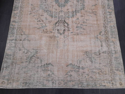 Vintage RUG 6x9.5 TURKISH Oushak Rug Vintage Navy Oriental Rug  Vintage Persian Rug Hand Made Rugs  Turkish Rug Antique Rug Distressed Rug