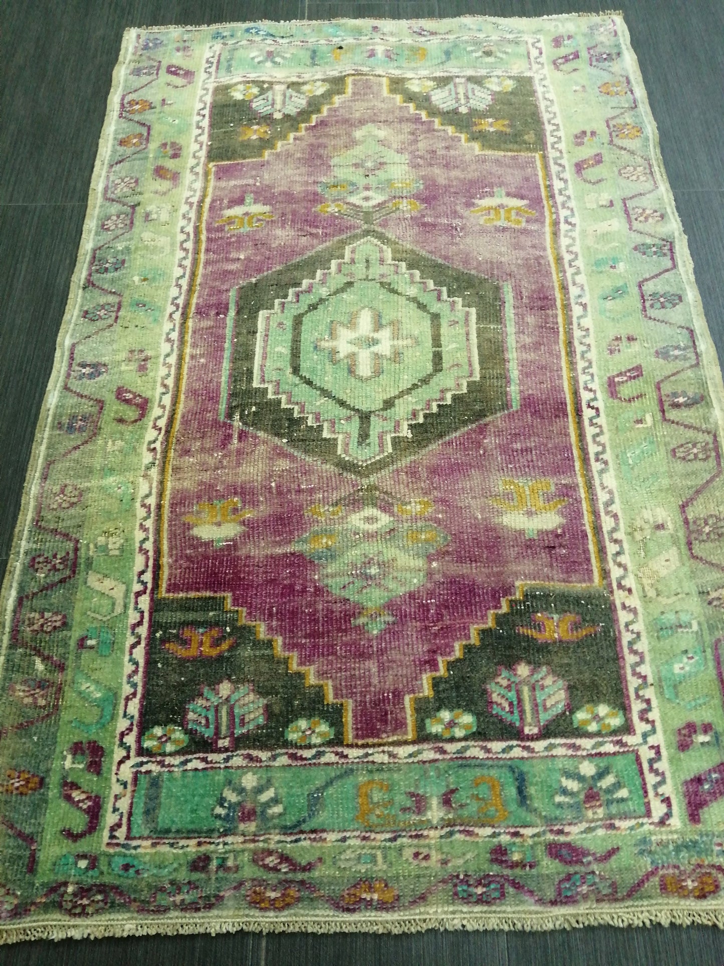 3.9 x 2.5 Rug, Hand Made Rug, Oushak Rug, Rustic Rug, Bohemian Rug, Rug Runner, Turkish Rug, Farmhouse Rug, Vintage Rug, Wool rug