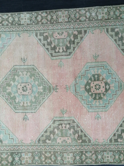 Oushak Runner Rug 10.4 x 4 Vintage Runner Rug Hallway Runner Rug Kitchen Runner Rug Wool Runner Rug Wool Oushak Rug