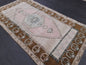 Turkish Rug Pink and Brown Oushak Rugs 3.5 x 6.2 Rug Wool Oriental Rug Hand Knotted Rug Small Farmhouse Rug, Vintage Rug Hand Made Rug