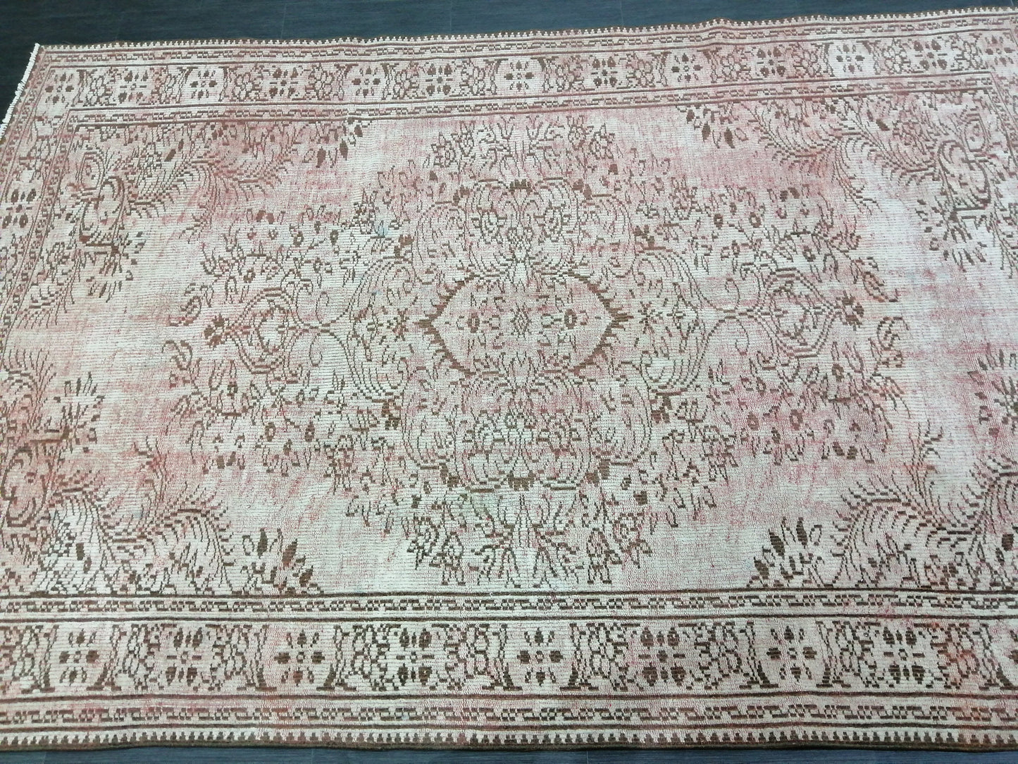 9.3 x 6.2 Large Rugs, Hand Made Rug, Oushak Rug, Rustic Rug, Light Green Rug, 9x6 Rug, Turkish Rug, Farmhouse Rug, Vintage Rug, Wool rug