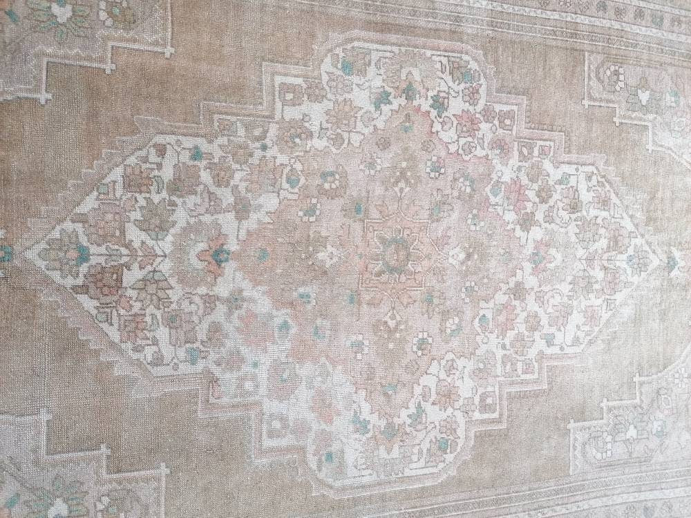 7x12'3 large oushak rug, pastel living room hand made rugs vintage turkish wool rug