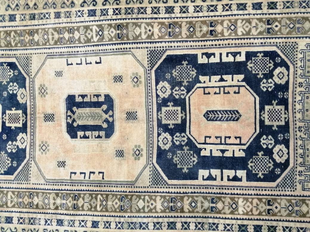 Vintage Rug, Unique Pattern Rug, 5by10 Oushak Rugs, 10x5 Hand Made Rugs,Turkish Rugs Navy Blush Green Rugs, Antique Rug, Fine Rugs