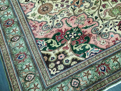 Quality Vintage Rug 6.5 x 9.6 HAND MADE Rug Muted Vintage Turkish Rug Oushak Rug Turkish Oushak Rug, Oushak Rug, Wool Rug Fine Hand Knotted