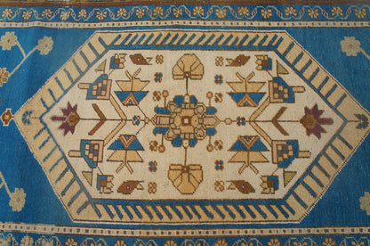 Blue Oushak Rugs Turkish Hand Made Rug Wool Oushak Rug OUSHAK RUG Blue Vintage rugs  Turkish Rugs