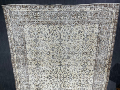 Vintage Rug TURKISH 5.5 x 9 Rug Handmade Rug Distressed Rug  Large Turkish Oushak Rug Oushak Rug, Wool Rug Hand Knotted Rug