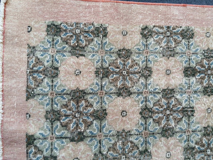 4x7 ft Vintage Floral Rug, Bohemian Rug, Living Room Rug,Oushak Rug,Hand Made Rug,Fun  Rug,Turkish Rug Vintage  Oriental rug Cute rug