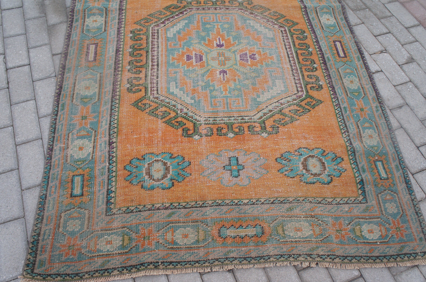 4.7 x 11.5 Vintage Runner Rug Turkish Runner Rug Oushak Runner rug  Rustic Runner Rug  Vintage Turkish Runner Oriental Runner