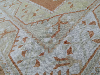 Muted OUSHAK RUG 7.7 x 5 TURKISH Oushak Rug Vintage Oushak Runner Rug 5x8  Vintage Runner Rug Wool Neutral Rug Hand Made Rugs Vintage  Rug