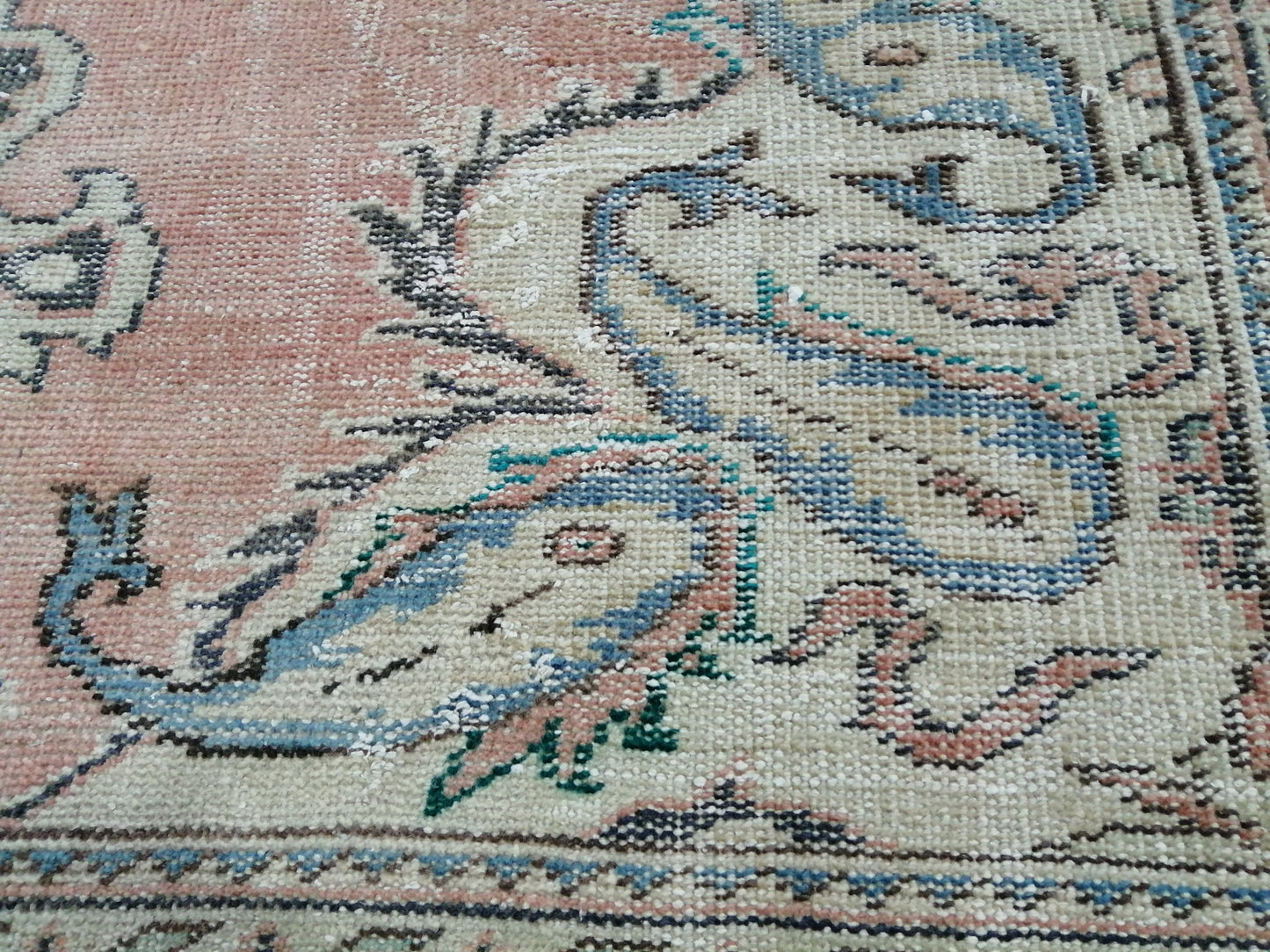 6.7 x 9.7 Large OUSHAK RUG TURKISH Oushak Rug Vintage Oushak Runner Rug Vintage Runner Rug Muted Wool Oushak Rug Hand Made Rugs Art Rug