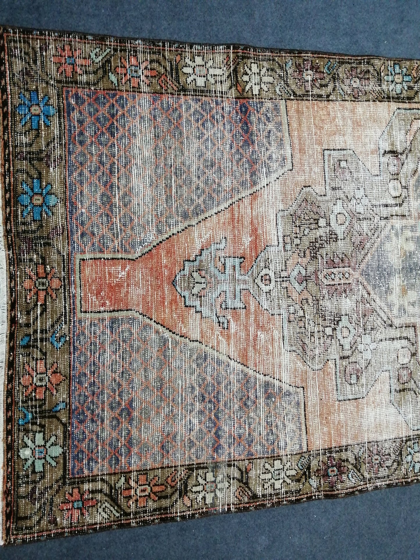 4.3 x 9 Vintage Rugs  TURKISH HAND MADE Rugs   Vintage Turkish Rugs   Oushak Rug   Traditional Rug, Turkish Oushak Rug, Vintage Oushak Rug