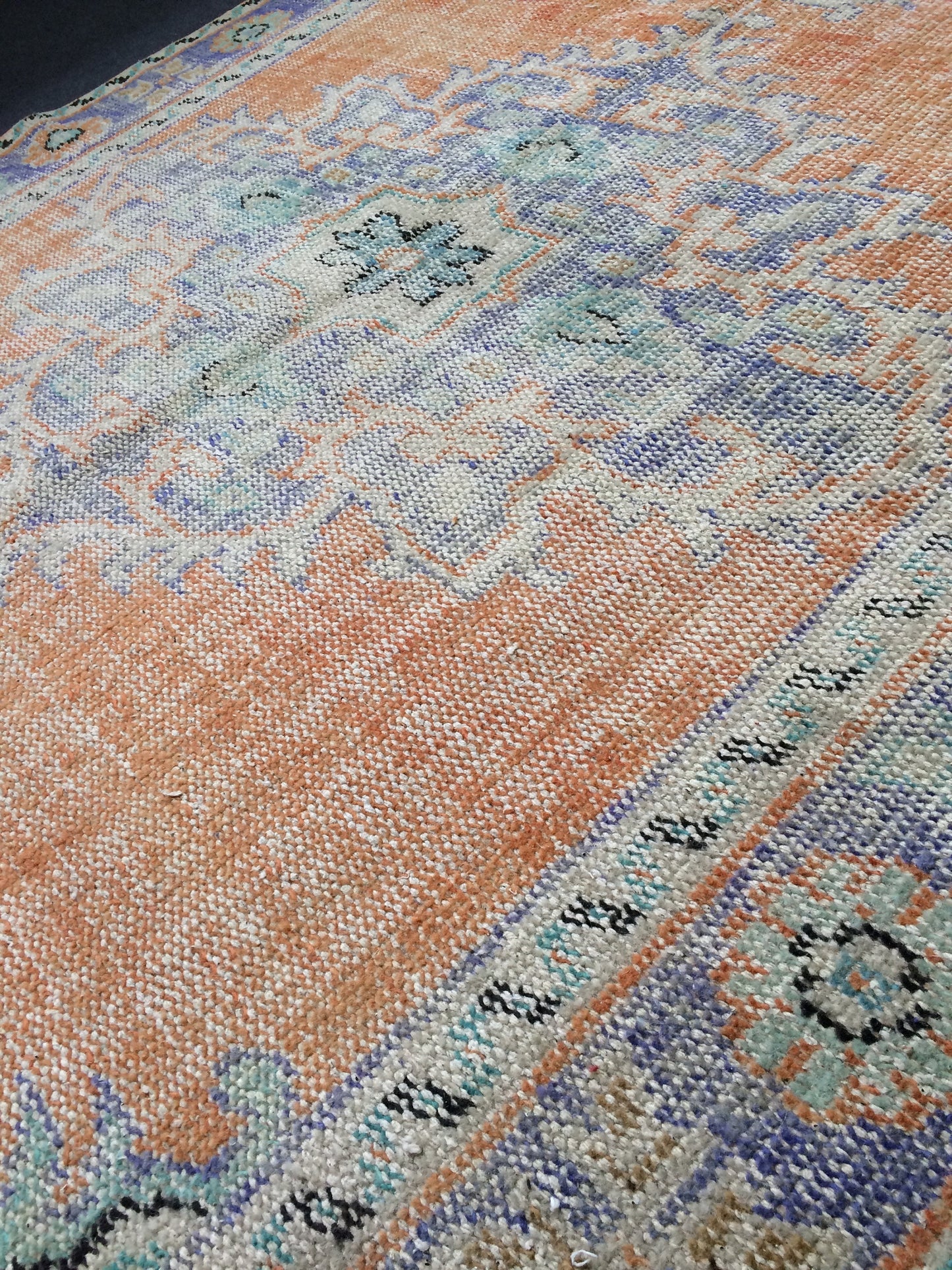 9.4 x 5.6 ft Hand Made Rugs Turkish Rug Oushak Rugs Rustic Oushak Rug Wool Oushak Rugs Oushak Runner Rugs, Farmhouse Rug, Vintage Rugs