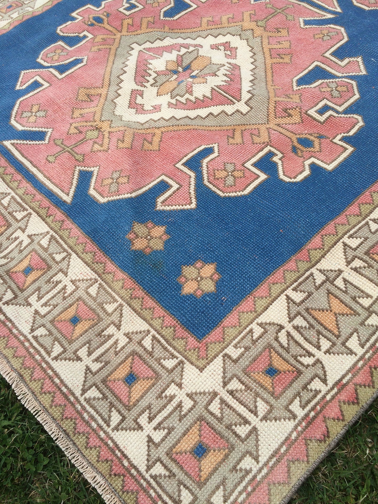 Large Area BLUE BOHEMIAN Rug, Unique Motif Rug, Oushak RugS, Oushak antique Rug, Hand woven Rug, Weaving Rug, High Quality Rug, Kitchen Rug