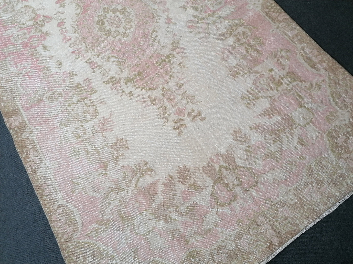 Large turkısh vıntage rug 9'4x5'6 vıntage oushak rug, anatolıa wool rug, kıtchen hand mede rug