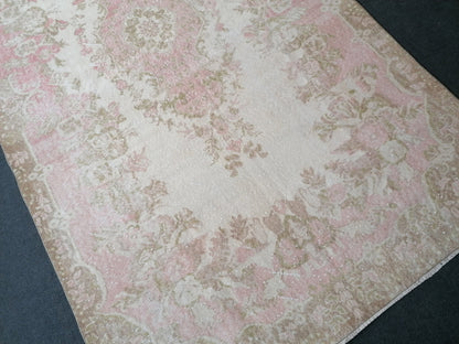 Large turkısh vıntage rug 9'4x5'6 vıntage oushak rug, anatolıa wool rug, kıtchen hand mede rug