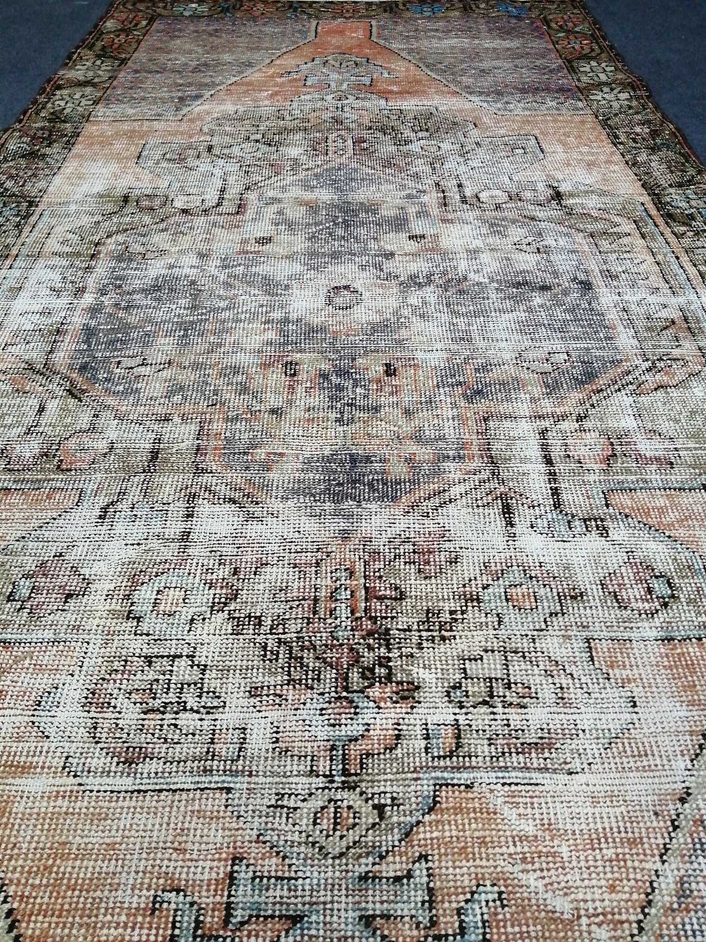 4.3 x 9 Vintage Rugs  TURKISH HAND MADE Rugs   Vintage Turkish Rugs   Oushak Rug   Traditional Rug, Turkish Oushak Rug, Vintage Oushak Rug