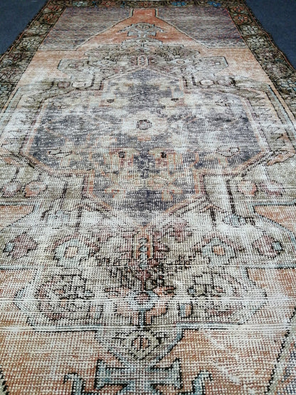 4.3 x 9 Vintage Rugs  TURKISH HAND MADE Rugs   Vintage Turkish Rugs   Oushak Rug   Traditional Rug, Turkish Oushak Rug, Vintage Oushak Rug