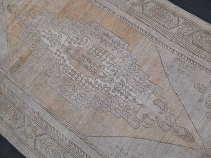 Vintage Rug Muted OUSHAK RUG 5.3 x 10.4 TURKISH Rug Modern Oushak Rug Vintage Rug Wool Rug Hand Made Rugs Vintage Turkish Rug