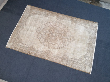 Oushak turkish rug, vintage turkish rug,oushak vintage rug,vintage rug,kitchen rug, vintage anatolian rug,unique hand made bohemian 8'8x5'9