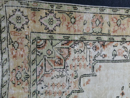 HandMade 6.2 x 10 Rug, Oushak Rug, Rustic Rug, Light Green Rug Hand Knotted Rug Turkish Rug, Farmhouse Rug, Vintage Rug, Wool rug