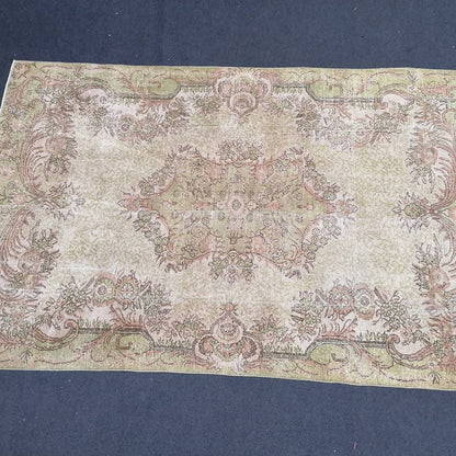 10'x6'6 large vintage rug, oushak turkish rug, floor rug, living room rug
