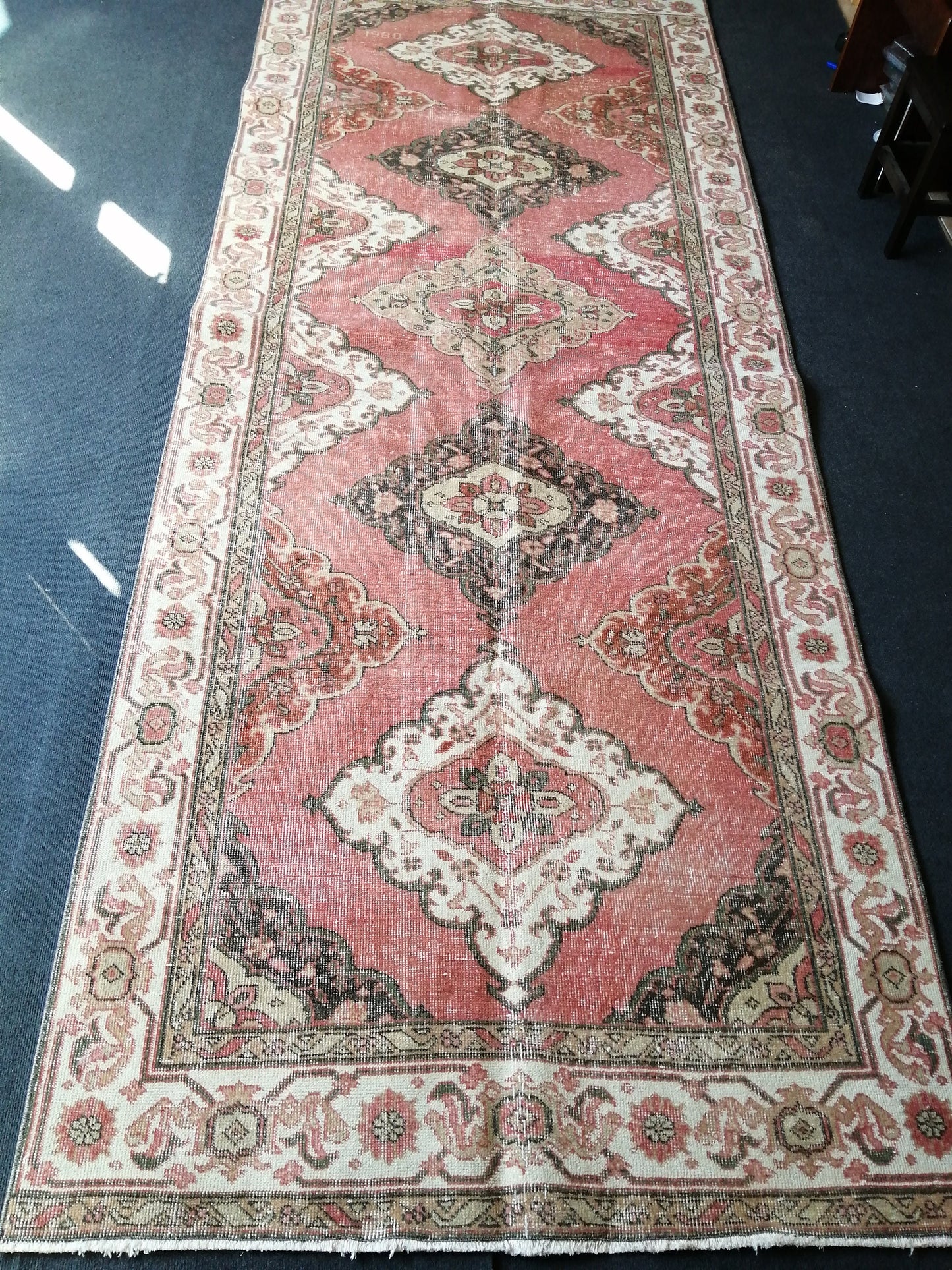 11.9 x 4.8 Oushak Runner Rug Turkish Runner Rug Vintage Runner Rug Hallway Runner Rug Kitchen Runner Rug Wool Runner Rug Wool Oushak Rug