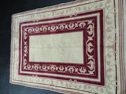 5,2 x 7.4 Burgundy Rug, Hand Made Rug, Oushak Rug, Rustic Rug, Bohemian Rug, Bordo Turkish Rug, Farmhouse Rug, Vintage Rug, Wool Vine rug