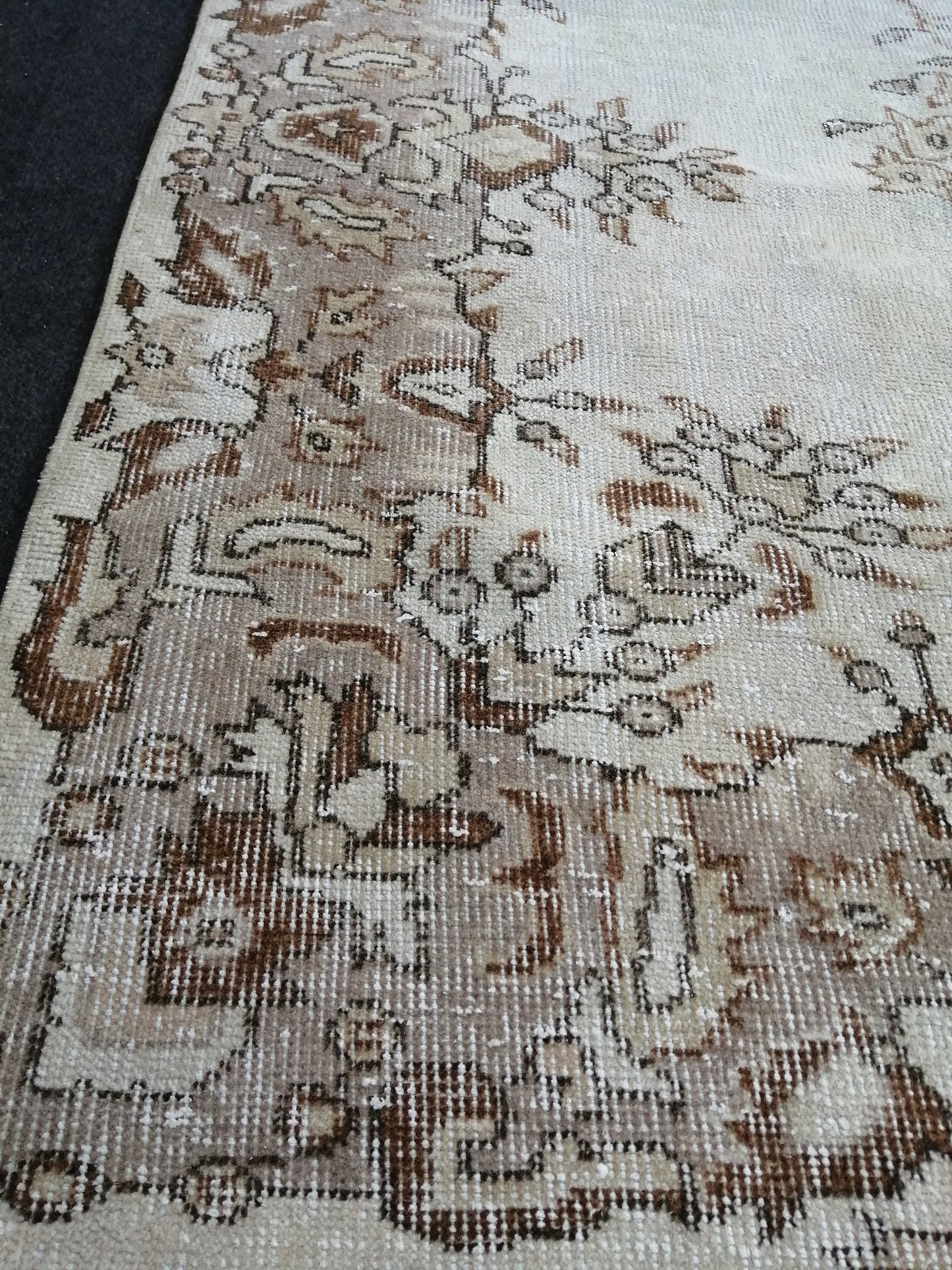 6.2 x 9.9 Vintage Rugs TURKISH HAND MADE Rugs Vintage Turkish Rugs  Muted 6x10 Rug Neutral Turkish Oushak Rug Vintage Oushak Rug, Wool Rug