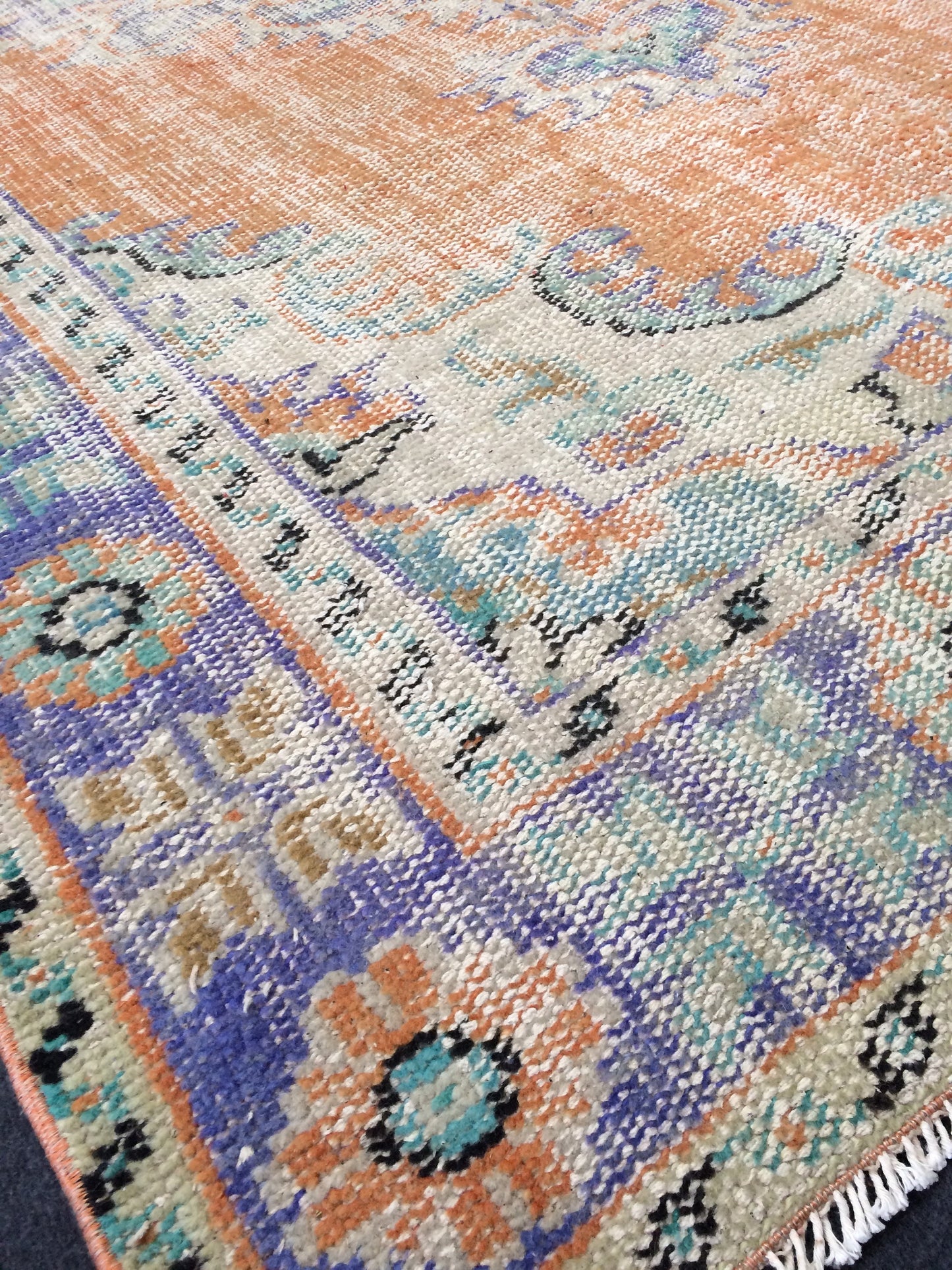 9.4 x 5.6 ft Hand Made Rugs Turkish Rug Oushak Rugs Rustic Oushak Rug Wool Oushak Rugs Oushak Runner Rugs, Farmhouse Rug, Vintage Rugs
