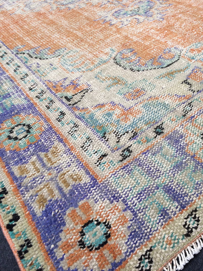 9.4 x 5.6 ft Hand Made Rugs Turkish Rug Oushak Rugs Rustic Oushak Rug Wool Oushak Rugs Oushak Runner Rugs, Farmhouse Rug, Vintage Rugs
