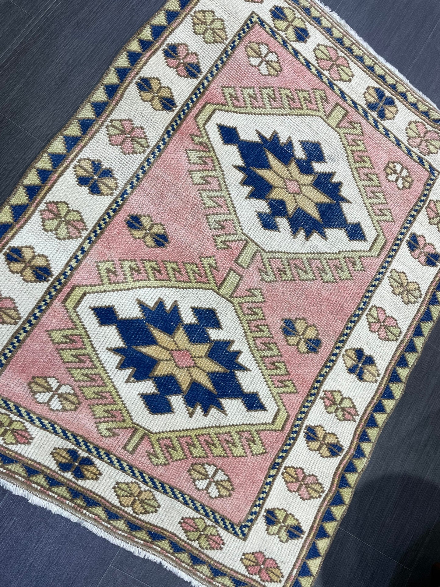 Handmade TURKISH Rug, Vintage Wool 3.3 x 4.4 Rug, Oushak Rug, Hand Knotted Rug, Anatolian Rug, Persian Rug,  100% Wool Rug,