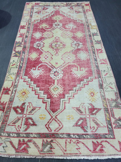 Handmade Rug, Oushak Rug, 2.5 x 5 Rug, Antique Rug, Turkish Rug, Farmhouse Rug, Vintage Rug, Wool Persian rug
