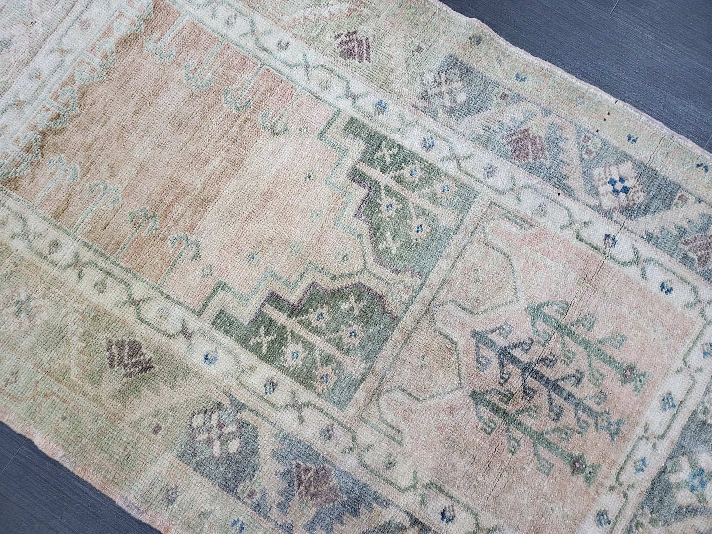 Handmade Rug, 2.9 x 4.5 Oushak Rug, Rustic Rug, Persian Rug, Turkish Rug, Farmhouse Rug, Vintage Rug, Wool rug, Hand Knotted Rug