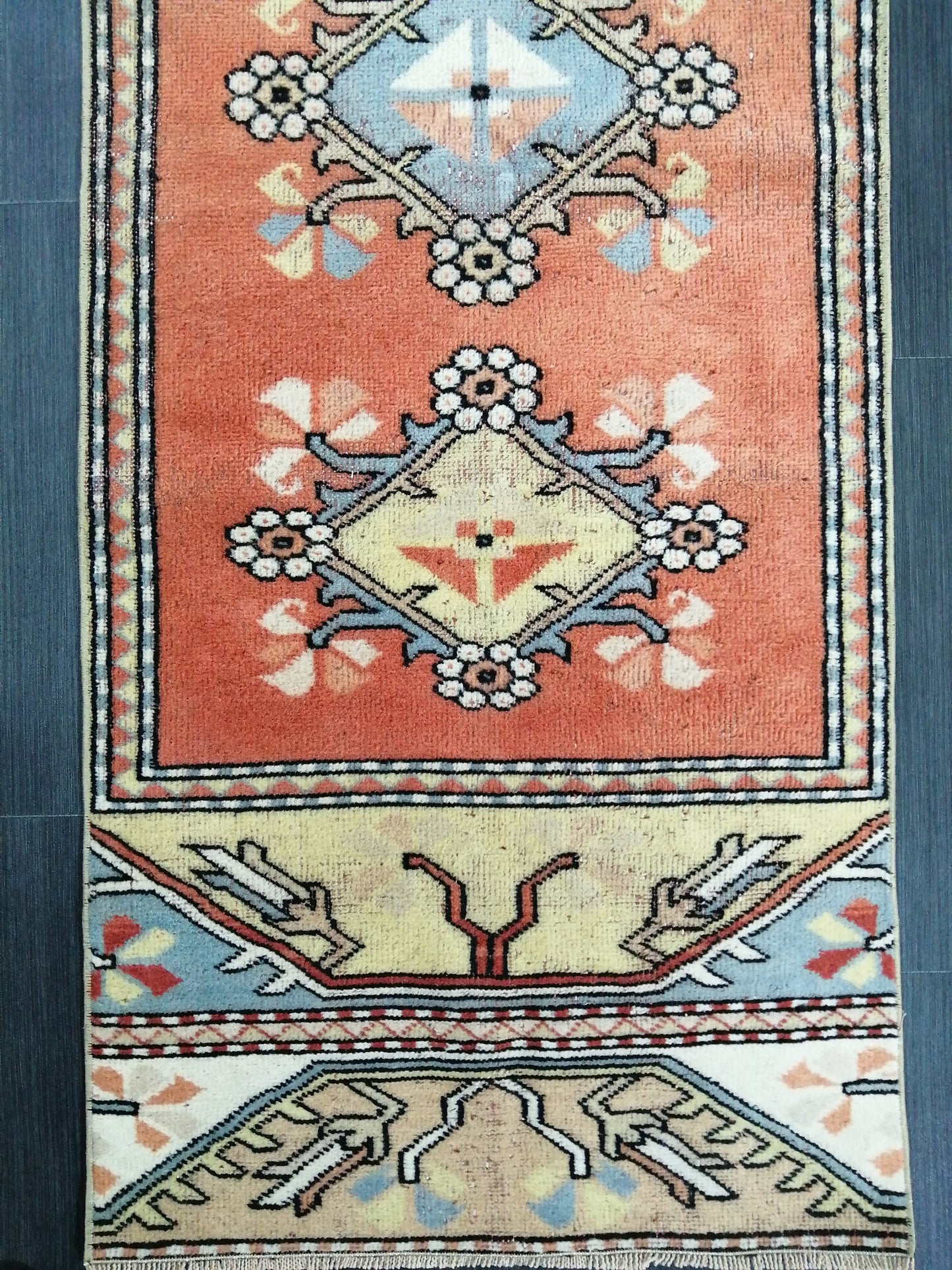 8.8 x 2  Vintage Runner Rug Hallway Runner Rug Kitchen Runner Rug Wool Runner Rug Wool Oushak Runner