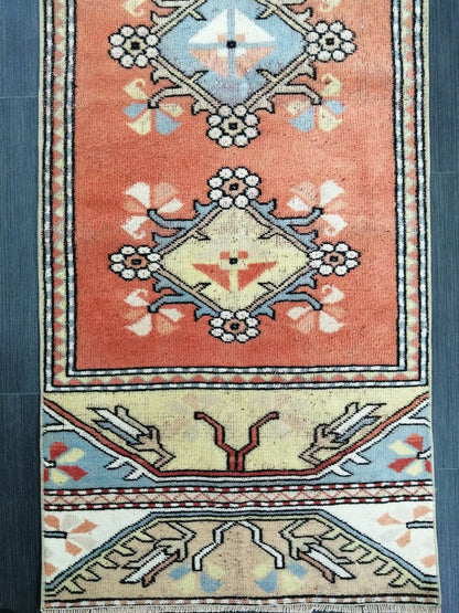 8.8 x 2  Vintage Runner Rug Hallway Runner Rug Kitchen Runner Rug Wool Runner Rug Wool Oushak Runner
