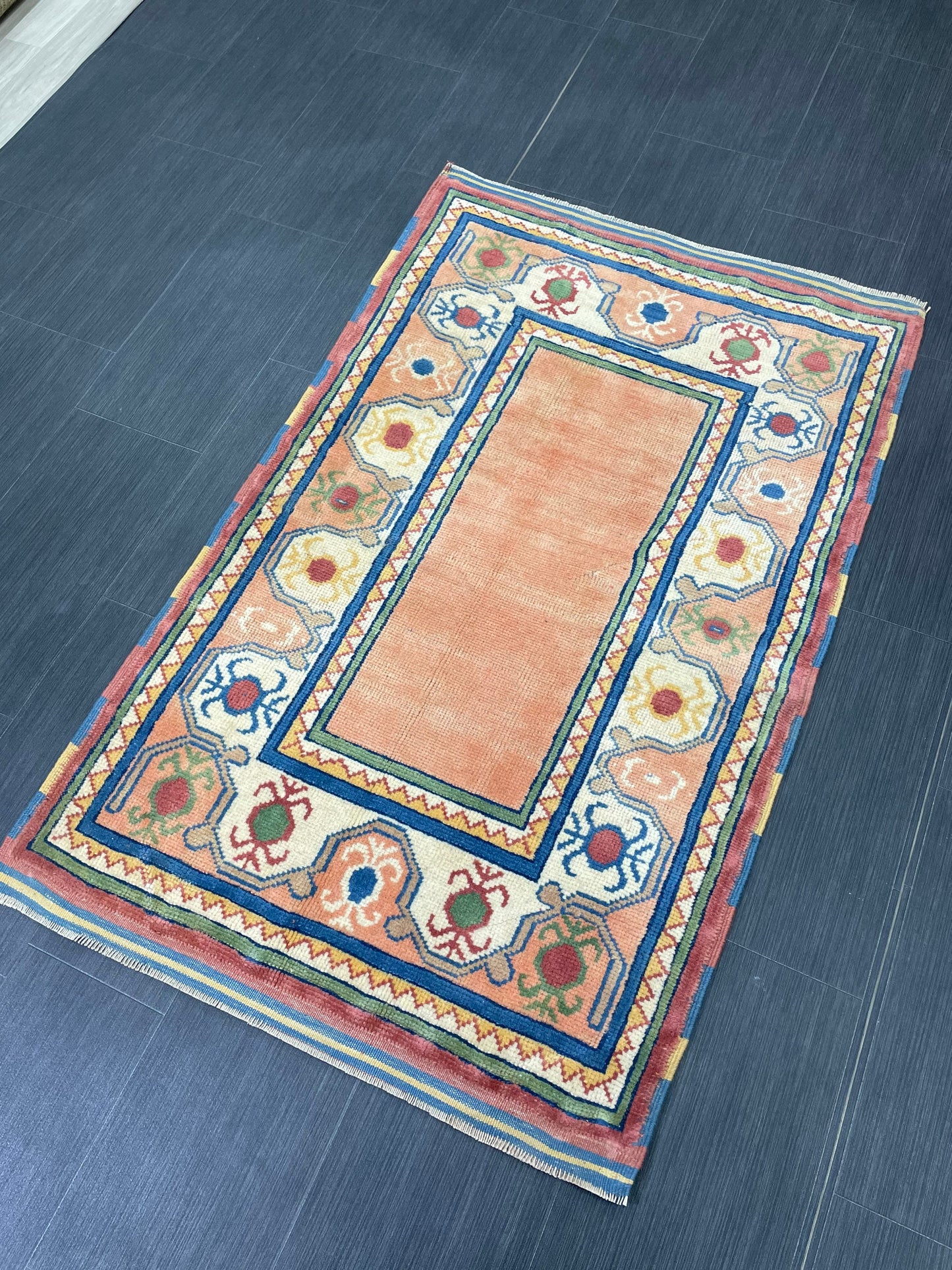 Handmade Rug Oushak 3 x 4.6 Rug Rustic Rug, Bohemian Rug, Rug Runner, Turkish Rug, Farmhouse Rug, Vintage Rug, Wool rug