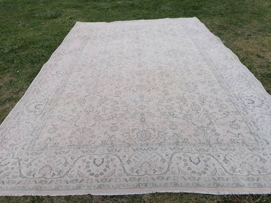 6'6x9'6 large morracon wool rug, oushak hand made rug,muted bohemian rug, living room rug