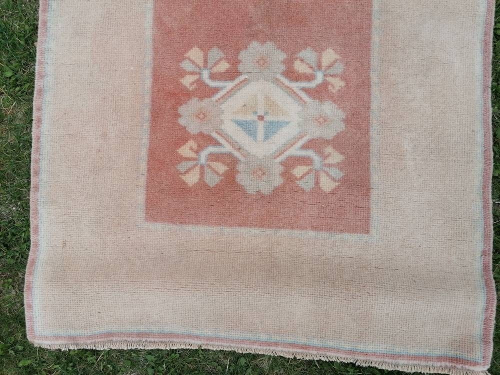 Hallway wool runner 2'5x8'8 turkish runner rug, vintage handmade runner rug, kitchen runner