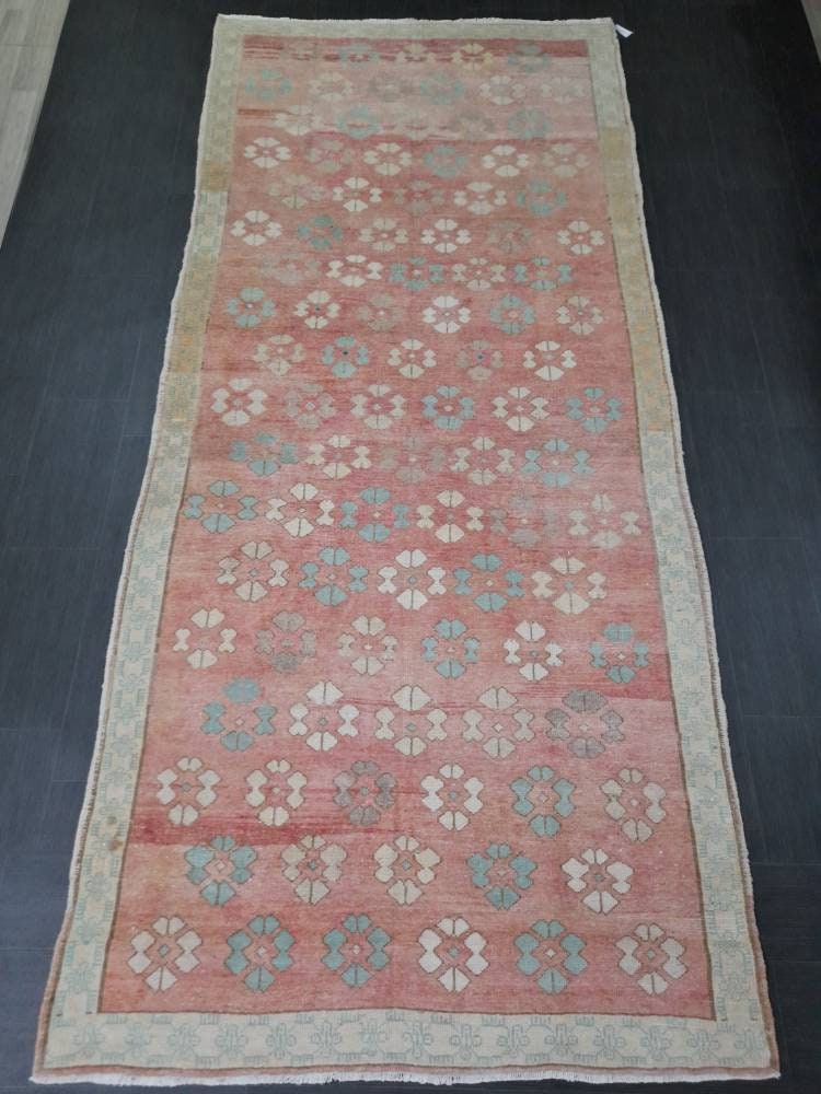 Floral Runner Rug 5 x 11.6 Turkish Runner Rug Vintage Runner Rug Hallway Runner Rug Kitchen Runner Rug Wool Runner Rug Wool Oushak Rug