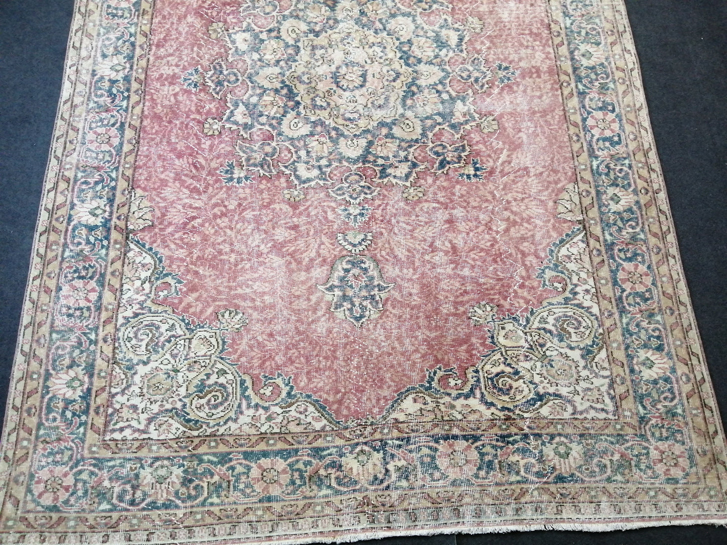 10.3 x 6.9 Vintage Rug, Oushak Rug, Turkish Rug, Livingroom Rug, Kitchen Rug, Handmade Wool Rug, Hand Knotted Rug