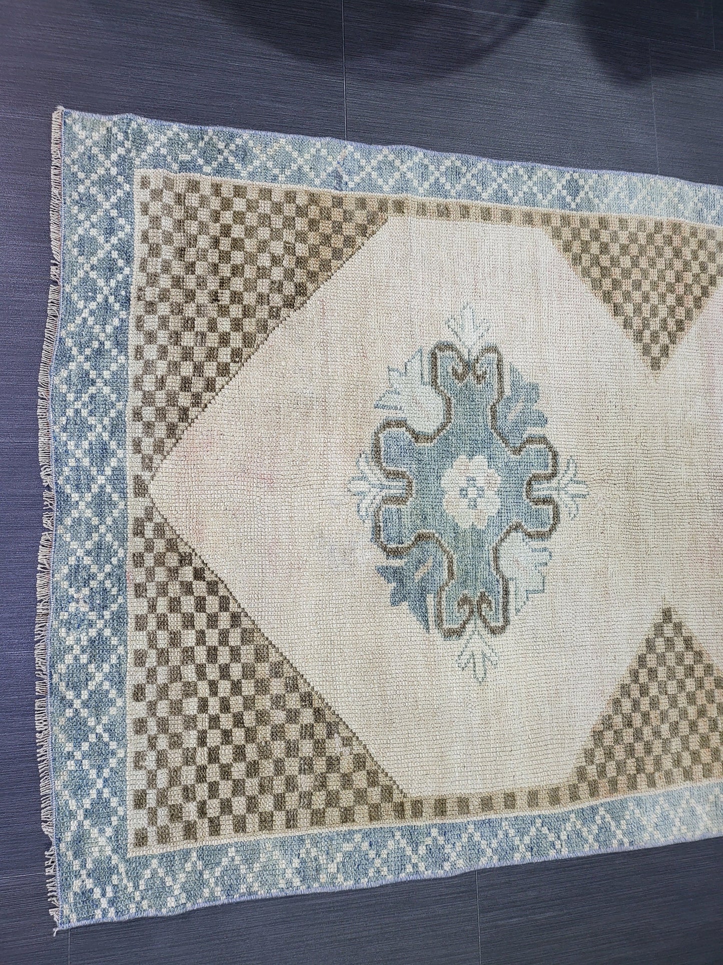 Antique Rug, Vintage 3.3 x 5.8 Rug, Turkish Wool Rug, Oushak Rug, Fine Knotted Rug, Hand Knotted Rug, Persian Rug, Handmade Rug