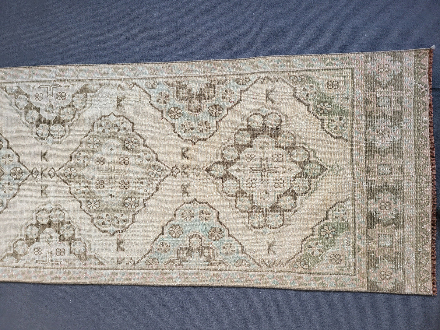 Muted Oushak Runner Rug 2.8 x 11.3 Turkish Runner Rug Vintage Runner Rug Hand Knotted Runner Rug Persian Runner Rug Wool Runner Rug