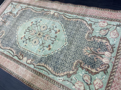 Persian RUG, Oushak 3.9 x 7 Rug, TURKISH Rug, Handknotted Rug, Oriental Rug, Vintage Rug, Handmade Rug, Antique Rug, woven rug.