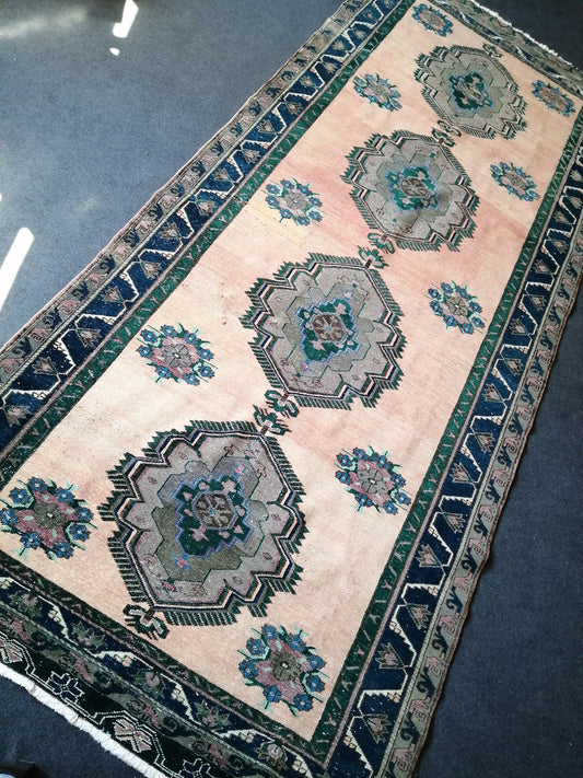 Turkish Rug 5x12, Large Area Rug , Vintage Rug, Oushak Rug, Oriental Runner