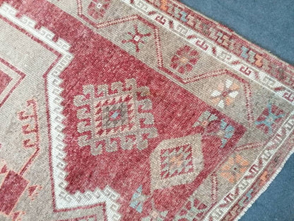 Oushak runner wool rug, long turkish runner 5'5x11'5 vintage handmade runner,hallway runner