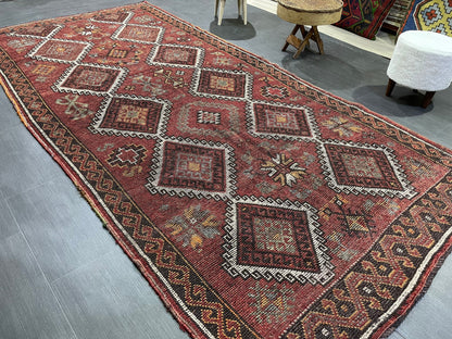 Handmade Rug, Oushak 5.3 x 10.9 Rug, Rustic Rug, Turkish Rug, Farmhouse Rug, Vintage Rug, Wool rug Hand Knotted Rug